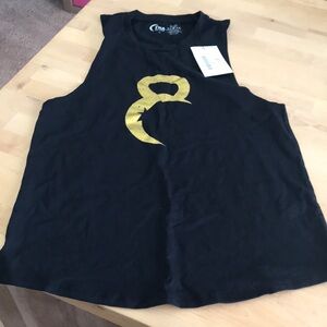 Zyia Active Kettle Moon Tank Top Black and Gold XL NWT